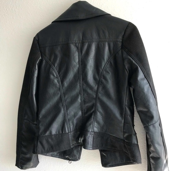 Dollhouse Black Vegan Leather Moto Jacket Size Small - Picture 7 of 7
